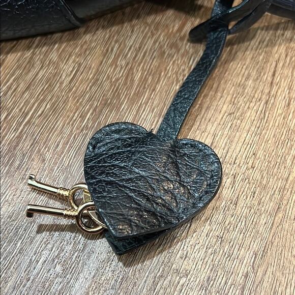 Moschino Black Satchel with Glossy Finish and Gold Hardware - Picture 3 of 14